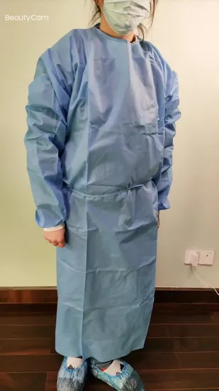 Disposable SMS Nonwoven Hospital Uniform/Isolation Gown /Surgical Gown/ Scrub Suit 