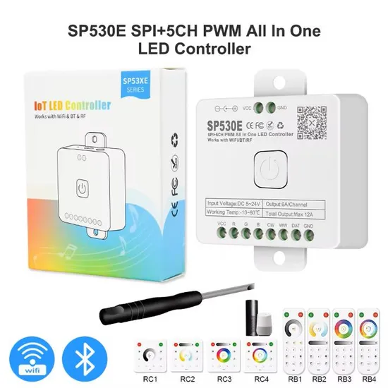 LED Strip Light Controller Hue 2.4G 288W Wired PVC Ws2811 2812 30m RGB Controler Miboxer Ms Sp63ae Promotion 